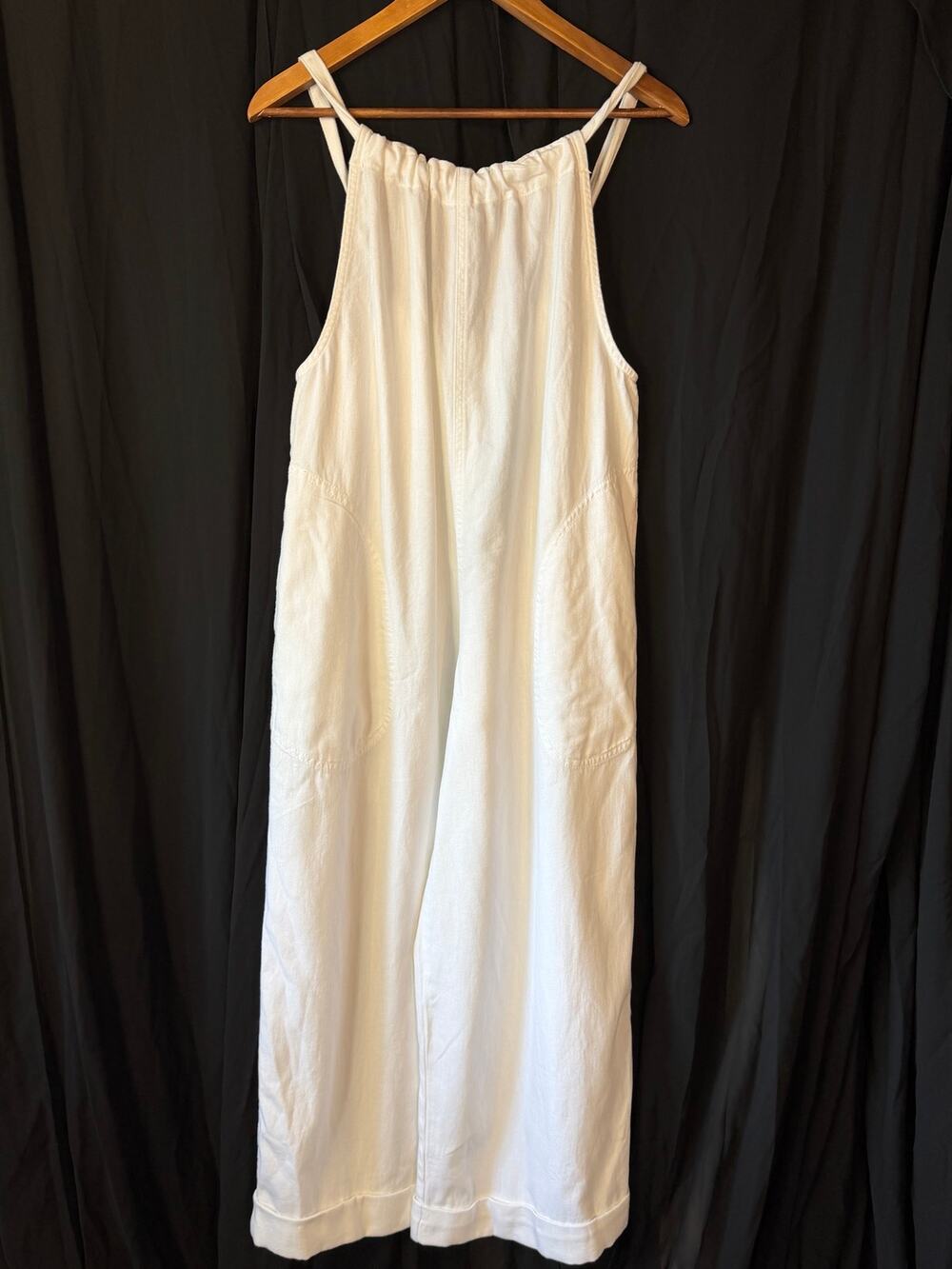We The Free Free People White Cotton Slouchy Jumpsuit Overalls XS boho slouchy